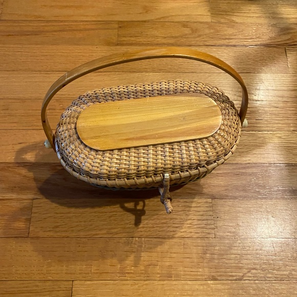 nantucket Bags Vintage Nantucket Fabric Lined Basket Purse Poshmark